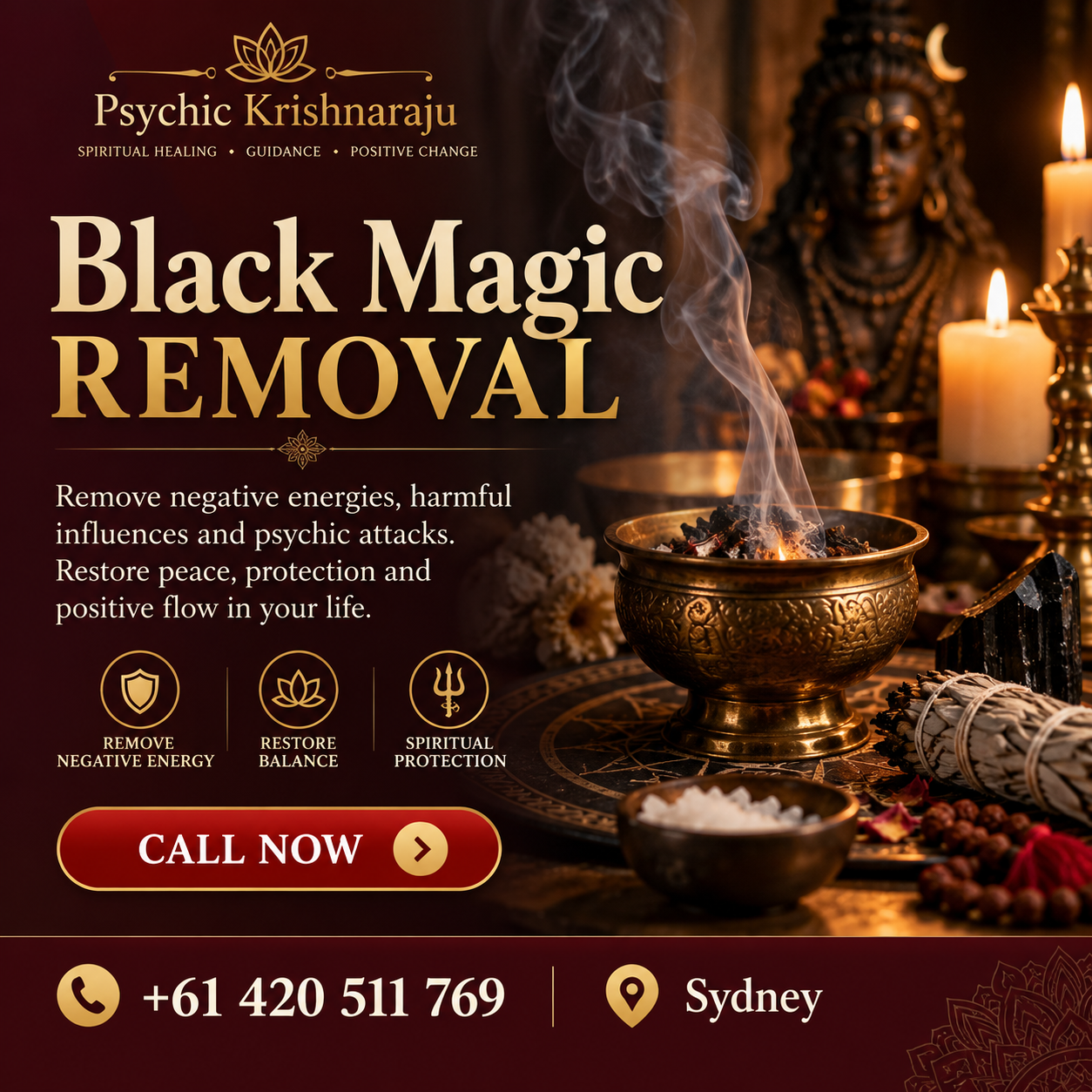 Black Magic Removal - Psychic Krishnaraju Sydney