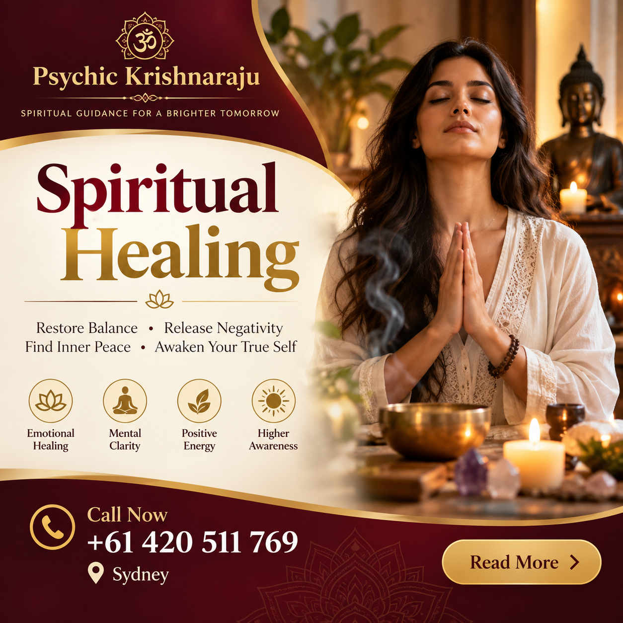 Spiritual Healing - Psychic Krishnaraju Sydney